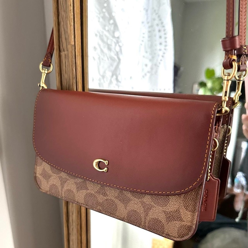 Coach Signature Crossbody Bag in Brown and Tan